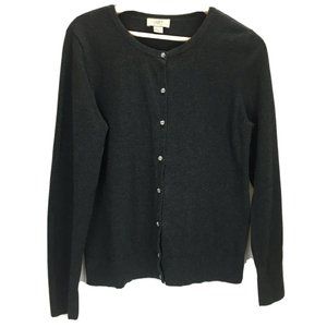 LOFT Outlet Women's Cardigan L Gray Diamond Color